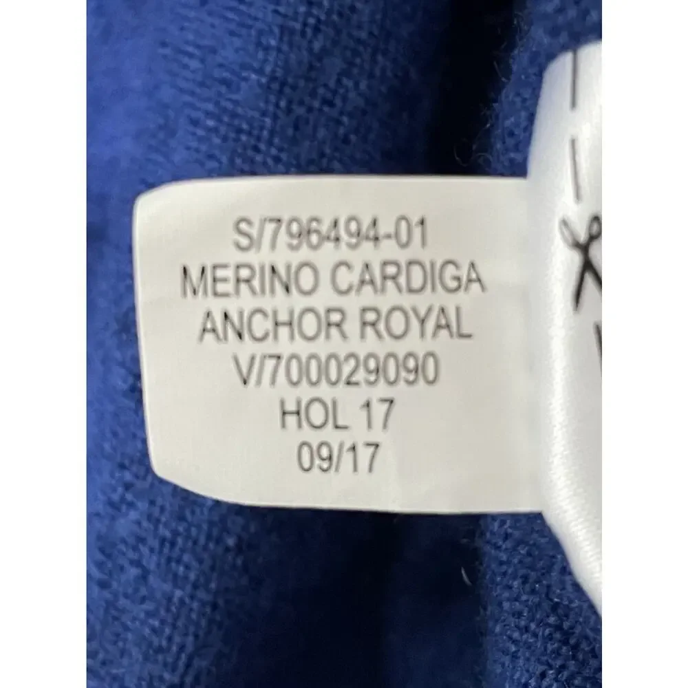 Banana Republic 100% Merino Wool V-Neck Cardigan Sweater Size Medium Royal Blue